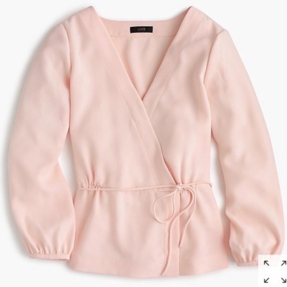 J. Crew Drapey Crepe Faux-Wrap Top H2847